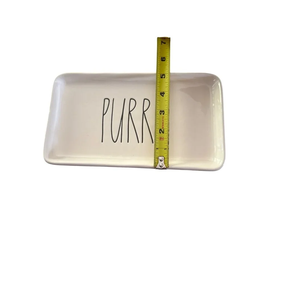 Rae Dunn PURRR Tray Artisan Collection Cat Pet Plate Dish